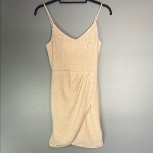 Lulu’s Champagne Sparkle Formal Dress